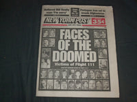 1998 SEPTEMBER 5 NEW YORK POST NEWSPAPER - FACES OF DOOMED FLIGHT 111 - NP 4124