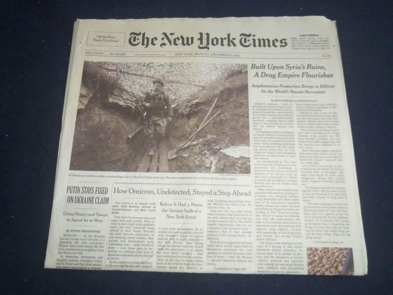 2021 DECEMBER 6 NEW YORK TIMES - BOB DOLE DIED (1923-2021)
