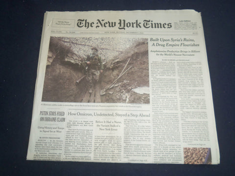 2021 DECEMBER 6 NEW YORK TIMES - BOB DOLE DIED (1923-2021)