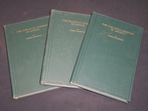 1948 THE PARASITIC CUCKOOS OF AFRICA BY HERBERT FRIEDMANN LOT OF 3 - KD 2755Q