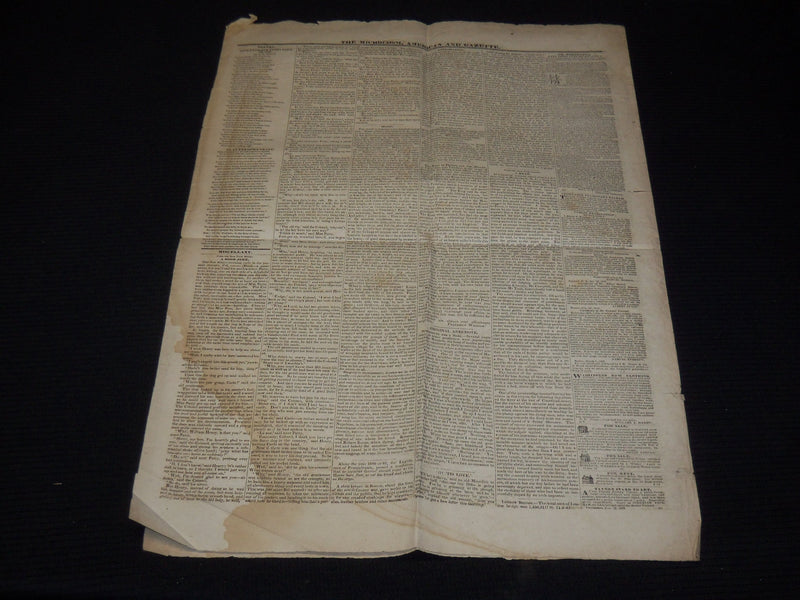1833 APRIL 27 THE MICROCOSM AMERICAN & GAZETTE NEWSPAPER - PROVIDENCE - NP 3878U