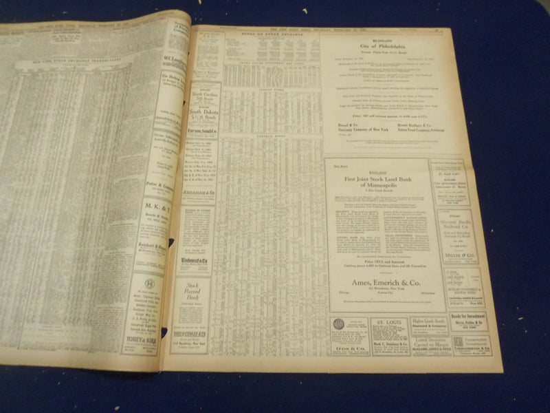 1922 FEBRUARY 16 NEW YORK TIMES - WORLD COURT OPENS IN HAGUE PALACE - NT 9014