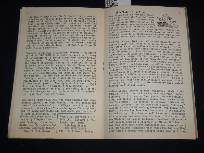 1965 FEBRUARY & MAY LITERARY SKETCHES MAGAZINE LOT OF 2 ISSUES - J 8981