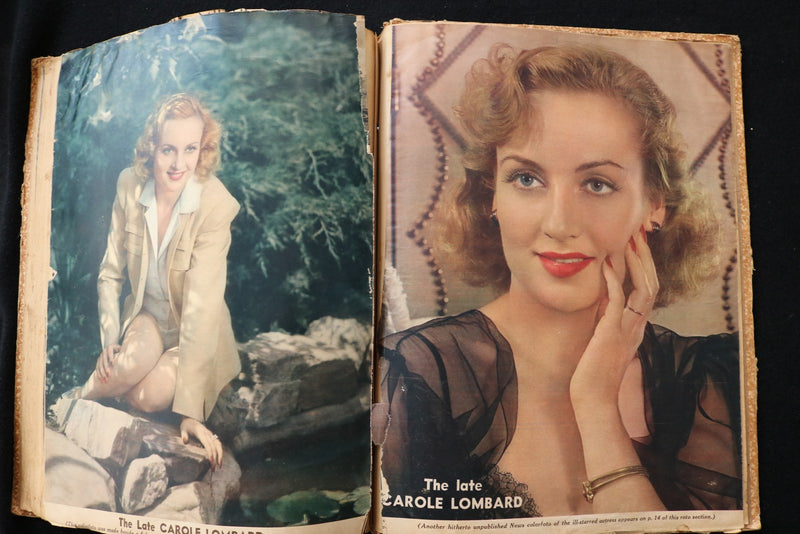1940'S MOVIE STARS SCRAPBOOK - CAROLE LOMBARD - RITA HAYWORTH - E 24880