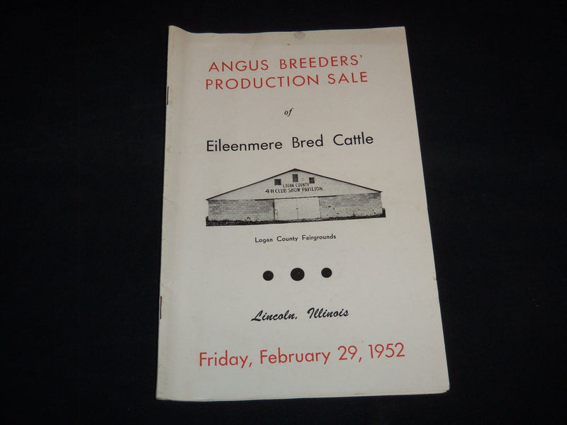 1952 EILEENMERE ABERDEEN-ANGUS BREEDERS' CATTLE SALE CATALOG - ILLINOIS - J 9111