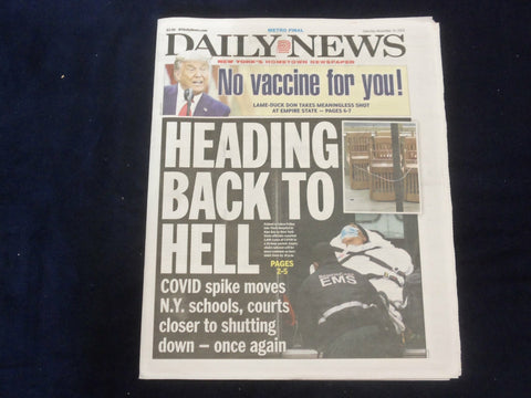 2020 NOVEMBER 14 NEW YORK DAILY NEWS NEWSPAPER - TRUMP: NO VACCINE FOR NY STATE