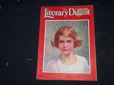 1937 MAY 1 LITERARY DIGEST MAGAZINE- ELIZABETH, FAIRY TALE PRINCESS COVER- B 134