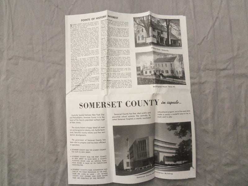 1961 SOMERSET COUNTY NEW JERSEY SOFTCOVER BOOK AND MAP - K 289