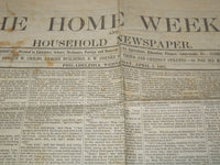 1865 APRIL 5 THE HOME WEEKLY NEWSPAPER - BULLETIN FROM LINCOLN - NP 8991