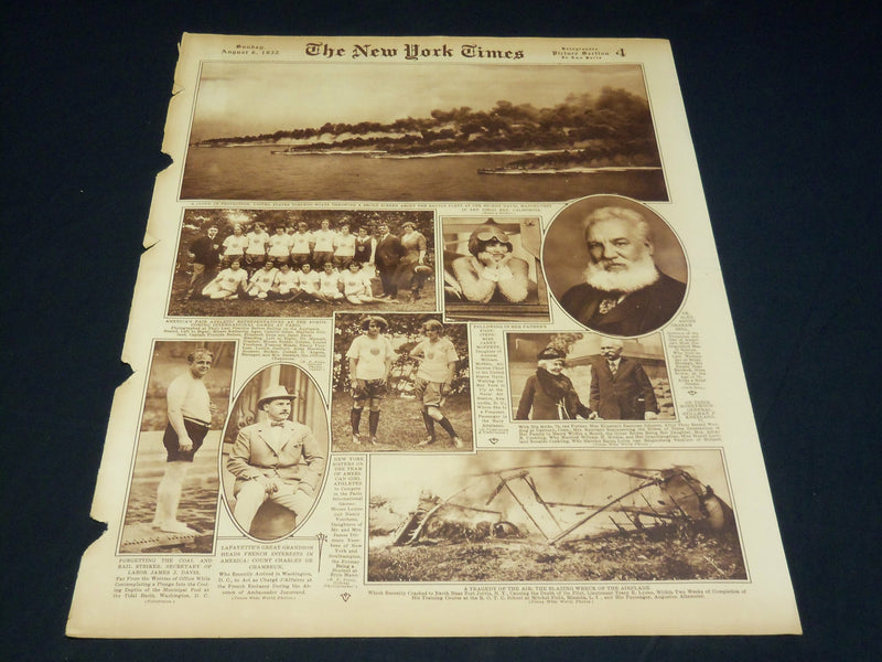 1922 AUGUST 6 NEW YORK TIMES PICTURE SECTION NO. 4 & 5 - GRAHAM BELL - NT 8873