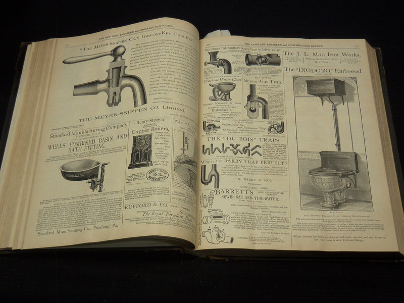 1886-1887 SANITARY ENGINEER CONSTRUCTION RECORD BOUND VOLUME 15 & 16 - KD 3351B