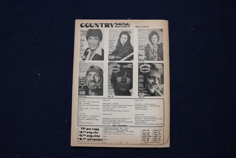 1980 SEPTEMBER COUNTRY SONG ROUNDUP MAGAZINE - RAY STEVENS COVER - E 18142