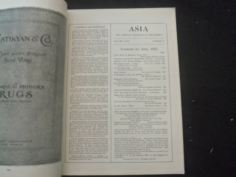 1923 JUNE ASIA MAGAZINE - GREAT PHOTOS, STORIES & ADS - ST 3660S