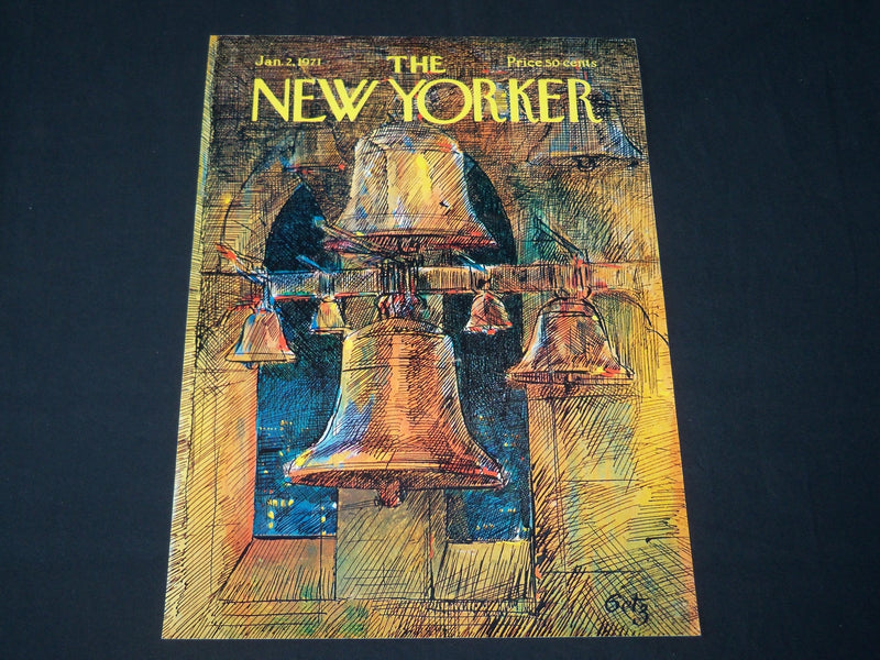 1971 JANUARY 2 NEW YORKER MAGAZINE FRONT COVER ONLY - GREAT ART FOR FRAMING
