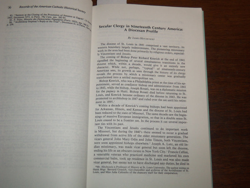 1977 MARCH/DECEMBER RECORDS OF THE AMERICAN CATHOLIC HISTORICAL SOCIETY - K 1120