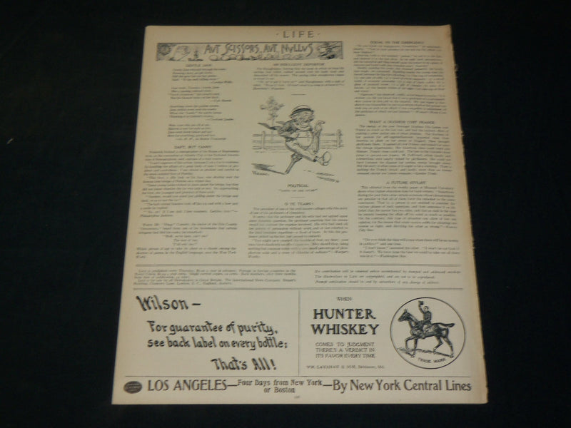 1906 NOVEMBER 8 LIFE MAGAZINE - ONLY SOLUTION - JAMES M. FLAGG ILLUS. - B 4590G