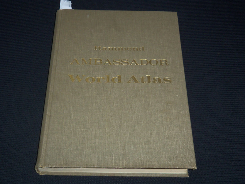 1962 HAMMOND AMBASSADOR WORLD ATLAS HARDCOVER BOOK - COLOR MAPS - KD 3350F