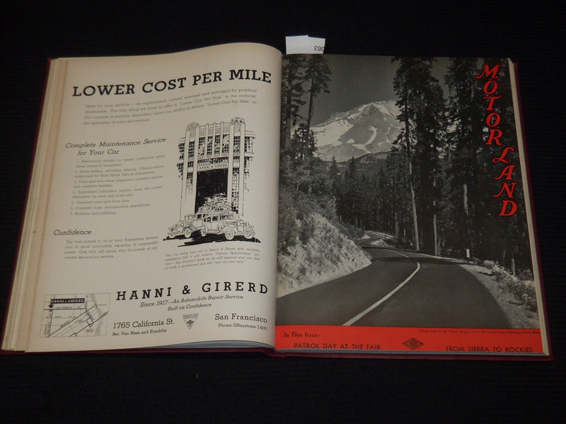 1939 JAN-DEC THE MOTOR LAND MAGAZINE BOUND VOLUME - TREASURE ISLAND - KD 704P