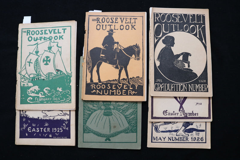 1925-1926 ROOSEVELT JUNIOR HS OUTLOOK MAGAZINE- GERMANTOWN, PA- LOT OF 7- K 2443