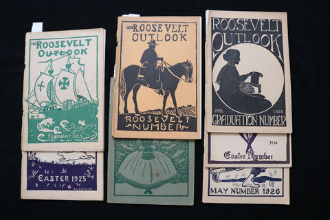 1925-1926 ROOSEVELT JUNIOR HS OUTLOOK MAGAZINE- GERMANTOWN, PA- LOT OF 7- K 2443