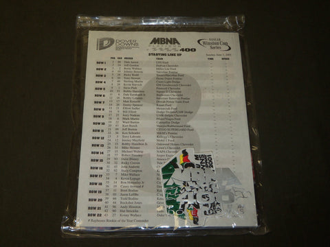 2001 MBNA 400 DOVER DOWNS INTERNATIONAL SPEEDWAY PROGRAM & PATCH - J 3793