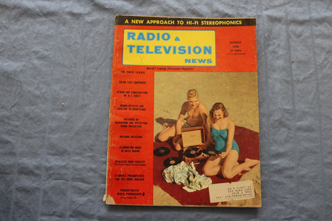 1956 AUGUST RADIO & TELEVISION NEWS MAGAZINE - HI-FI STEREO COVER - ST 1005U