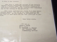 1945 M. I. T. ARMY SERVICE FORCES TYPED LETTER SIGNED BY HOWARD HUNTER - J 5468