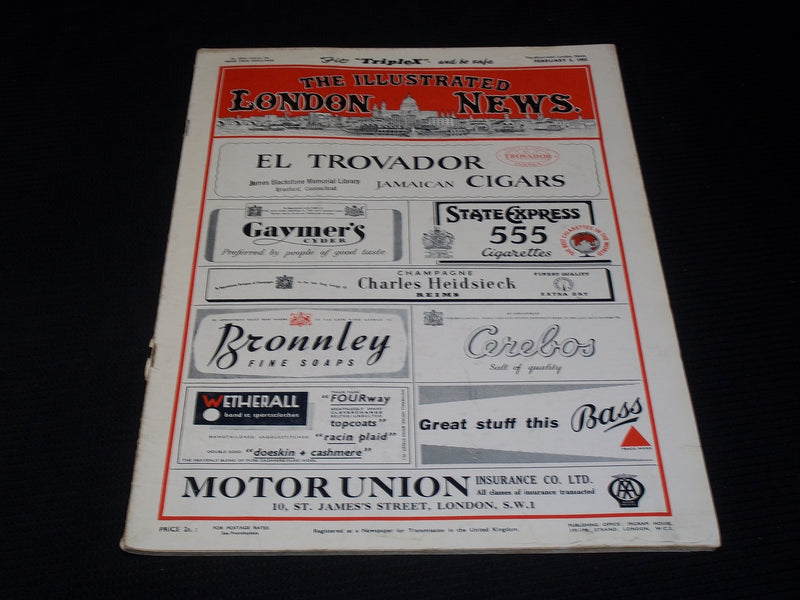1955 FEBRUARY 5 ILLUSTRATED LONDON NEWS MAGAZINE NICE COVERS & ADS - E 4281
