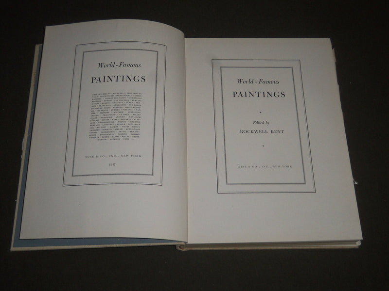 1947 WORLD FAMOUS PAINTINGS EDITED BY ROCKWELL KENT BOOK - GREAT PLATES - I 931