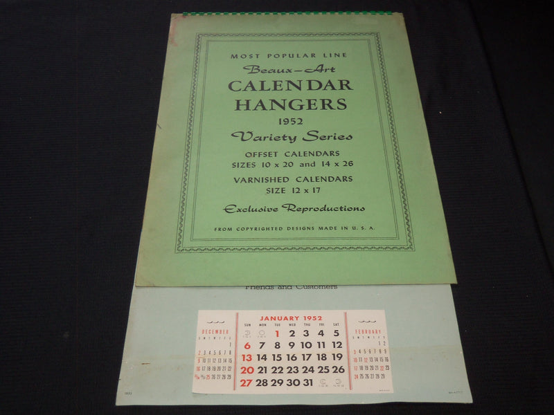 1952 BEAUX-ART HANGERS CALENDAR SALESMAN SAMPLE SHEETS BOOK - C 23