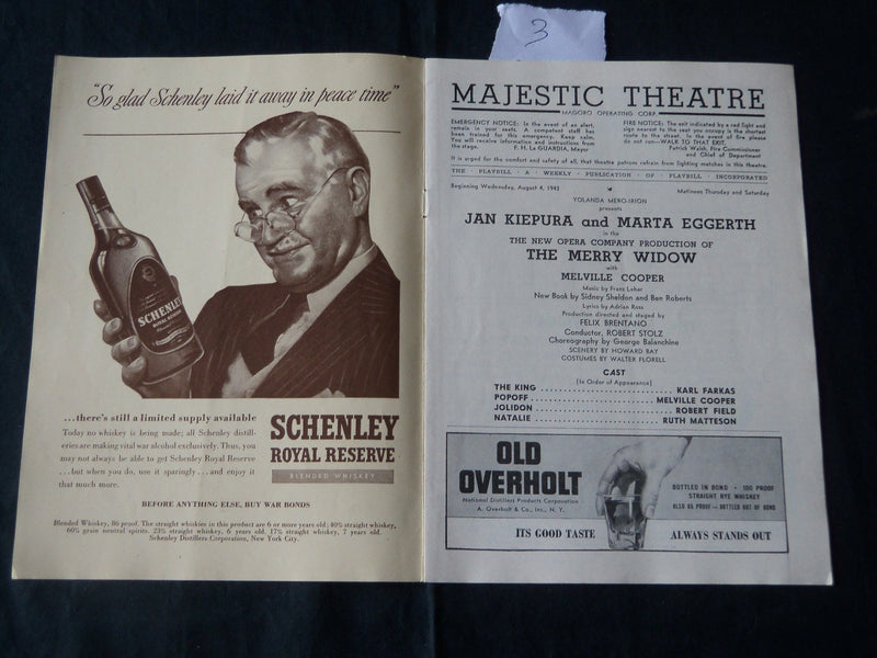 1940-1942 PLAYBILL PROGRAMS LOT OF 2 FEATURING GENE BARRY - J 3890