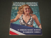 1942 AUGUST MODERN SCREEN MOVIE MAGAZINE - BETTY GRABLE COVER - FLAG - M 133