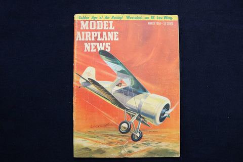 1958 MARCH MODEL AIRPLANE NEWS MAGAZINE - LAIRD SOLUTION COVER - E 11537