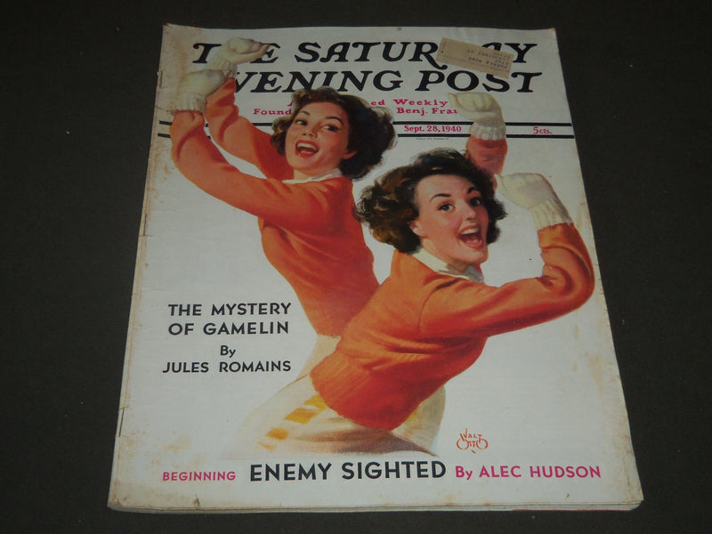 1940 SEPT 28 THE SATURDAY EVENING POST MAGAZINE - ILLUSTRATED COVER - SP 378