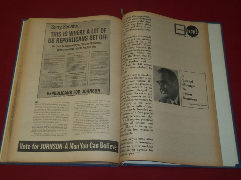 1964 RWDSU RECORD NEWSPAPER BOUND VOLUME NO. 11 - RETAIL - WHOLESALE - R 15B