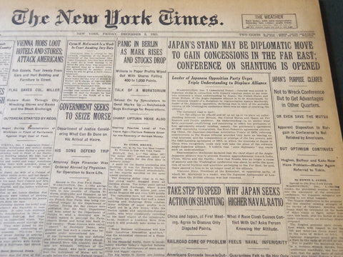 1921 DECEMBER 2 NEW YORK TIMES - JAPAN'S STAND MAY BE DIPLOMATIC MOVE - NT 6130