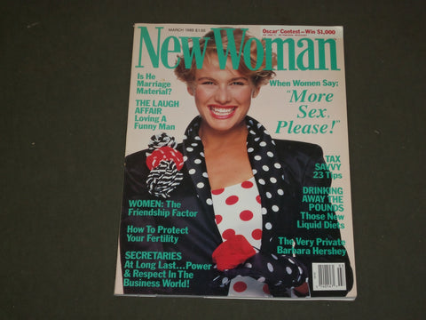 1989 MARCH NEW WOMAN MAGAZINE - BARBARA HERSHEY COVER - B 3834