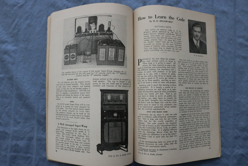 1931 FIRST RADIO DESIGN SOFTCOVER HANDBOOK - UNIVERSAL SUPER-WASP - K 321