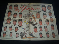 1999 NOV 7 BERGEN RECORD NEWSPAPER - NY YANKEES WORLD CHAMPIONS POSTER - NP 3795