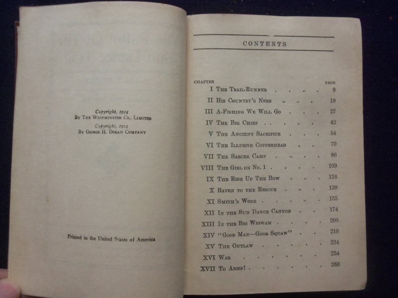 1914 THE PATROL OF THE SUNDANCE TRAIL HARDCOVER BOOK BY RALPH CONNOR - KD 8369