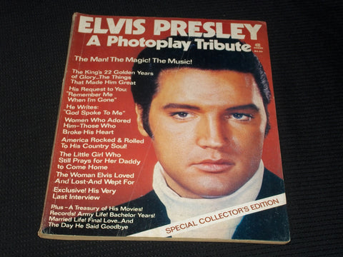 1977 ELVIS PRESLEY A PHOTOPLAY TRIBUTE MAGAZINE - ELVIS PRESLEY COVER - E 7652