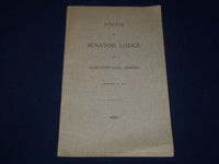 1911 JANUARY 3 SENATOR LODGE SPEECH AT SYMPHONY HALL - BOSTON - J 4446