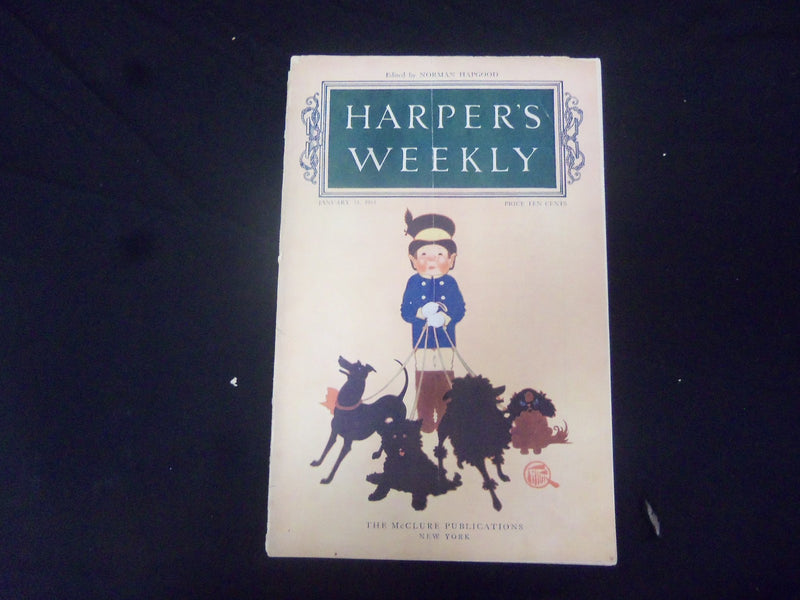 1914 JANUARY 31 HARPER'S WEEKLY MAGAZINE - NICE COVER & ILLUSTRATIONS - ST 2481