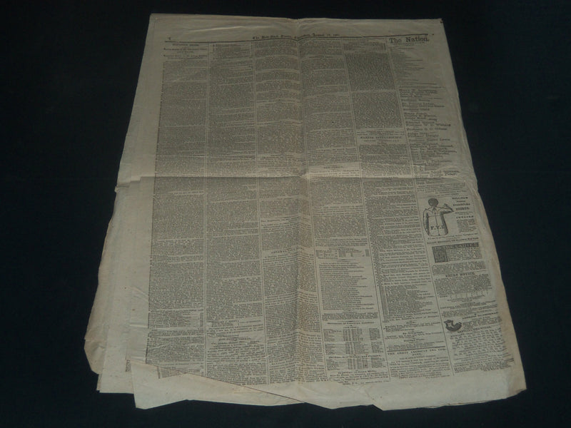 1865 AUGUST 10 NEW YORK TIMES NEWSPAPER - SARATOGA RACE TRACK - NP 3989