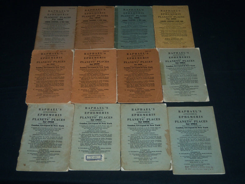1948-2008 RAPHAEL'S ASTRONOMICAL EPHEMERIS OF PLANETS MAGAZINE LOT OF 53- O 290