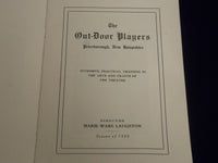 1923 THE OUT-DOOR PLAYERS SEASON OF 1923 - PETERBOROUGH NEW HAMPSHIRE - SP 2530
