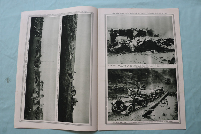 1915 JAN 28 NEW YORK TIMES MID-WEEK PICTORIAL WAR EXTRA- TELEPHONE POLE -NP 9125