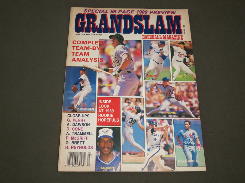 1989 MARCH GRANDSLAM BASEBALL MAGAZINE - HERSHISER, CANSECO, AND MORE - SP 9751