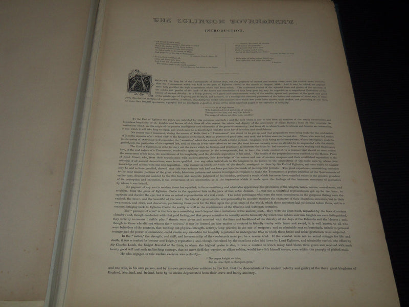 1843 THE EGLINTON TOURNAMENT VOLUME - LONDON - GREAT PLATES - Z 255