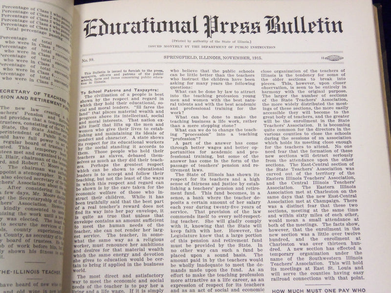 1907-1923 EDUCATIONAL PRESS BULLETIN BOUND VOLUME LOT OF 4 - ILLINOIS - KD 3486A